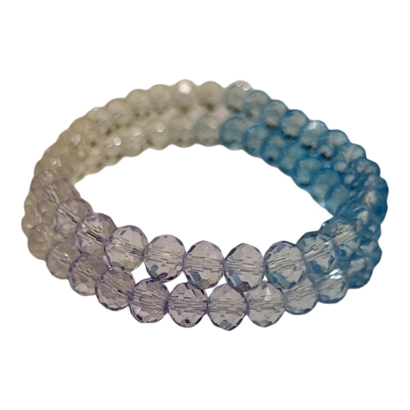 Elegant Multi-Color Beaded Bracelet Set Of Two - Picture 2 of 3